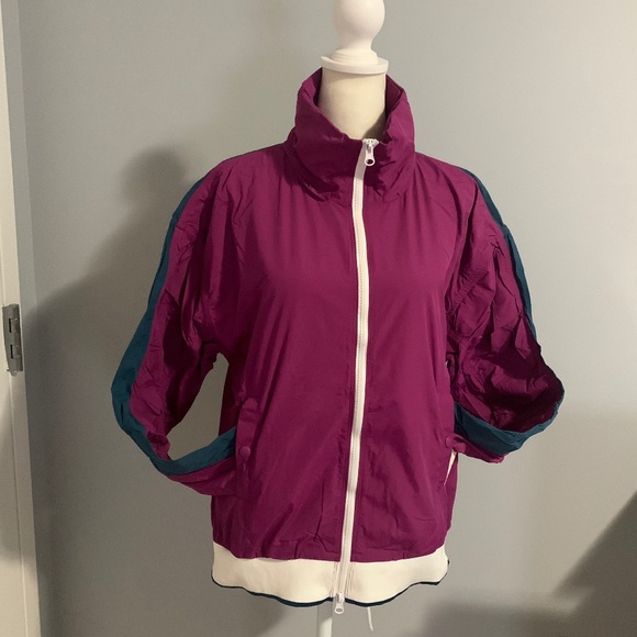 Free People NEW Highline Jacket XS Colorblock Hidden Hood Bomber Lightweight - Picture 4 of 11